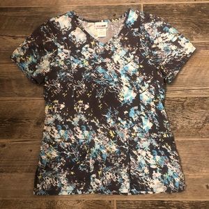 Scrub Star Spatter Paint Scrub Top Small 😷